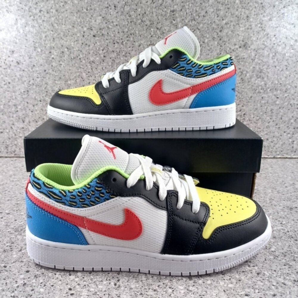 Nike Air Jordan 1 Low 'Funky Patterns' Colorful Sneakers 5 Youth Shoes